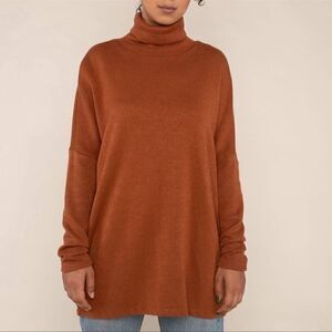 NLT Burnt Orange oversized turtleneck sweater